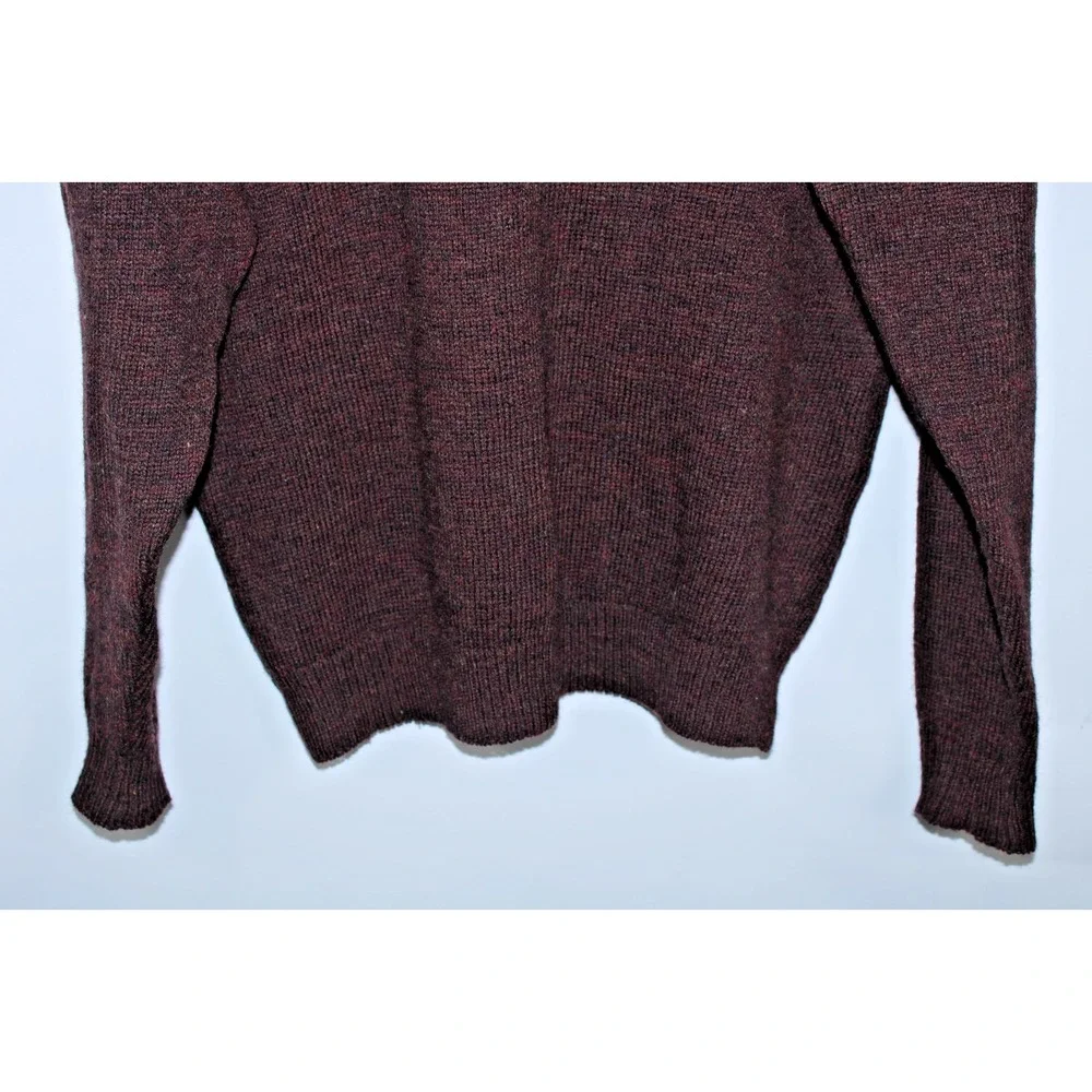 Ohio Knitting Mills Men's Large Brown Crew Neck Wool Sweater - Picture 3 of 9